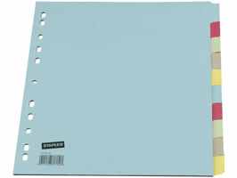 Staples 10 tabbladen, A4, manilakarton, assorti