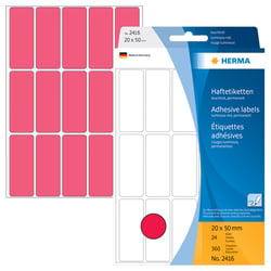Etiket HERMA 2416 20x50mm fluor rood 360 stuks