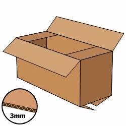Kartonnen doos 580x240x260 mm, bruin, enkelgolf 3 mm, Fefco 0201 [Pallet] artikel afbeelding