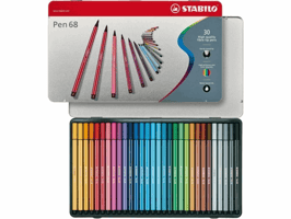 Viltstift STABILO Pen 68/30 Arty medium assorti blik à 30 stuks
