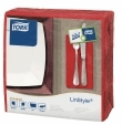 Tork LinStyle® servet 39x39cm 1/8-vouw rood 12x50