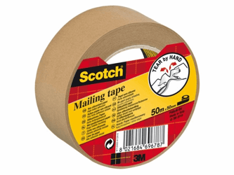 VERPAKKINGSTAPE 3M SCOTCH P5050 50MMX50M PAPIER BR artikel afbeelding