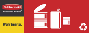Sticker - metaal, Rubbermaid, kleur rood, model VB 990040