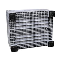 Palletcontainer van HDPE l x b x h = 1200x1000x790 mm, 4 voeten, gesloten, grijs