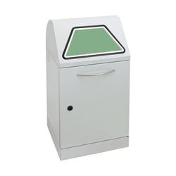 Afvalbak voor kringloopmateriaal, inwerpklep handbediend inhoud 45 l met binnenbak, lichtgrijs