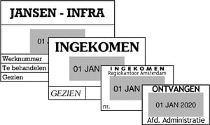 Woord-datumstempel Colop 2860 personaliseerbaar 49x68