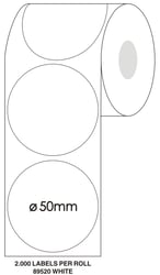 Etiket SPLS 50mm rond wit/rl2000