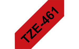 Labeltape Brother P-touch TZe-461 standaard 36mm zwart op rood