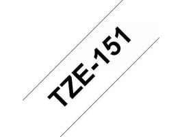 Brother TZe151 Labeltape, 24 mm x 8 m, Zwart op Transparant