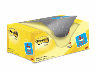 Post-it® Notitieblok Cabinet Pack - Neon 38 x 51 mm, kanariegeel (pak 20 blokken) artikel afbeelding