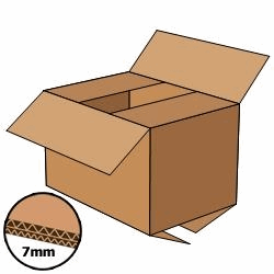 Kartonnen doos 430x305x275 mm, bruin, dubbelgolf 7 mm, Fefco 0201 [Pallet] artikel afbeelding